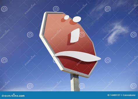 Sad Face Road Sign Stock Image Image Of Amusing Clear 14489137