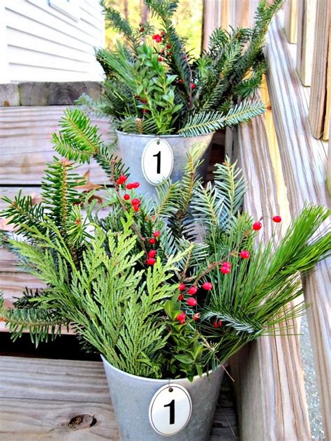 Pine Cones And Acorns Christmas Container Ideas For Your Entry