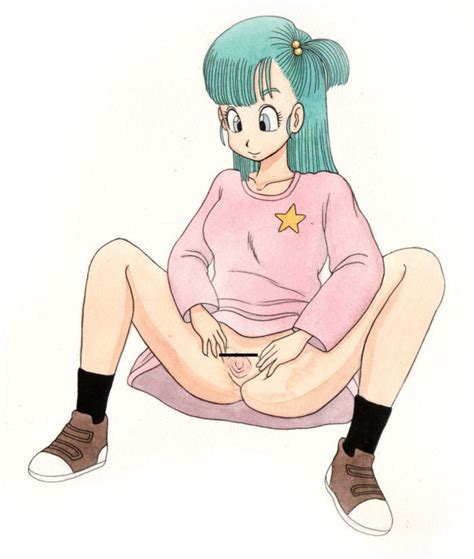 Rule 34 Aqua Hair Artist Request Blue Eyes Bottomless Bulma Briefs