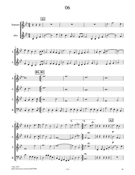 06 Sheet Music For Soprano Alto Tenor Bass Voice Satb