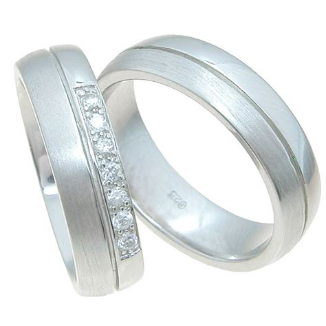 Iceposh Sterling Silver Wedding Bands Sets For Him And Her And