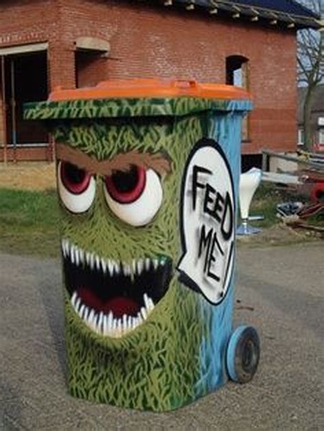 Trash Can Street Art Upcycle Art