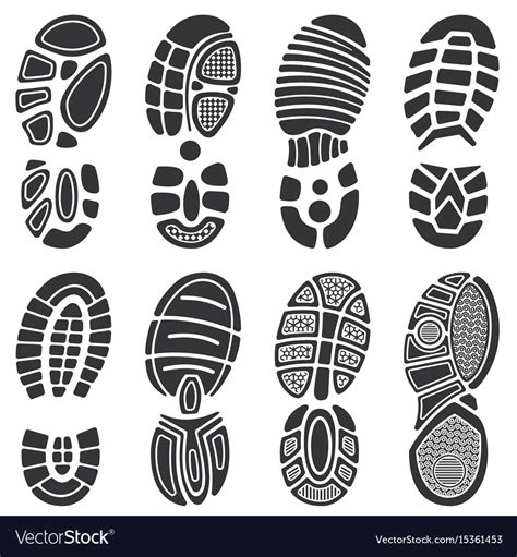 Running Sport Shoes Footprint Set Royalty Free Vector Image