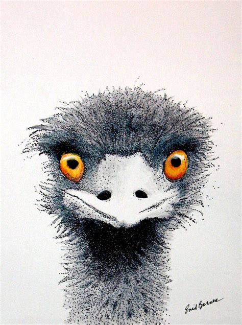 Ostrich Original Pen And Ink And Colored Pencil Pointillism Etsy