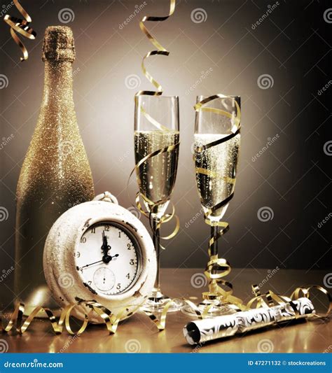 Countdown To Midnight On New Years Eve Stock Photo Image Of Cheers
