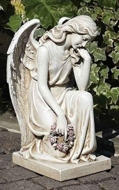 Kneeling Angel Outdoor Garden Memorial Statue 1775 Inch Resin