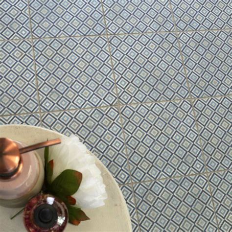 Ritz Blue Square Natural Geometric Pattern Tiles Walls And Floors