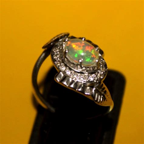 Ethiopian Fire Opal Silver Ring Size Us 65 0143