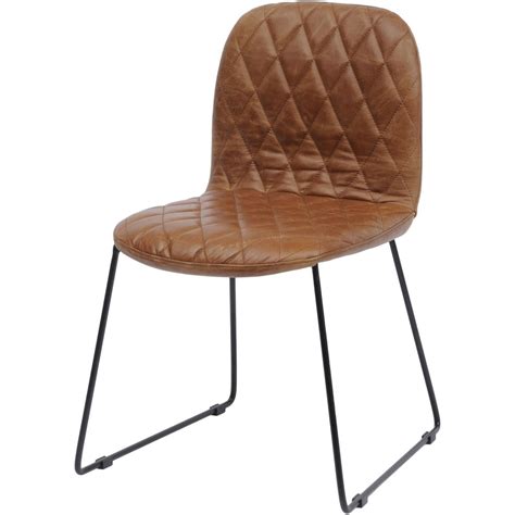 Maybe you would like to learn more about one of these? Tan Leather Quilted Dining Chair & Black Metal Legs at ...