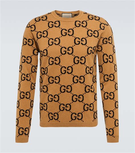 Gg Jacquard Wool Sweater In Beige Gucci Mytheresa