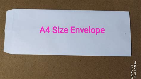A4 Size Envelope Youtube