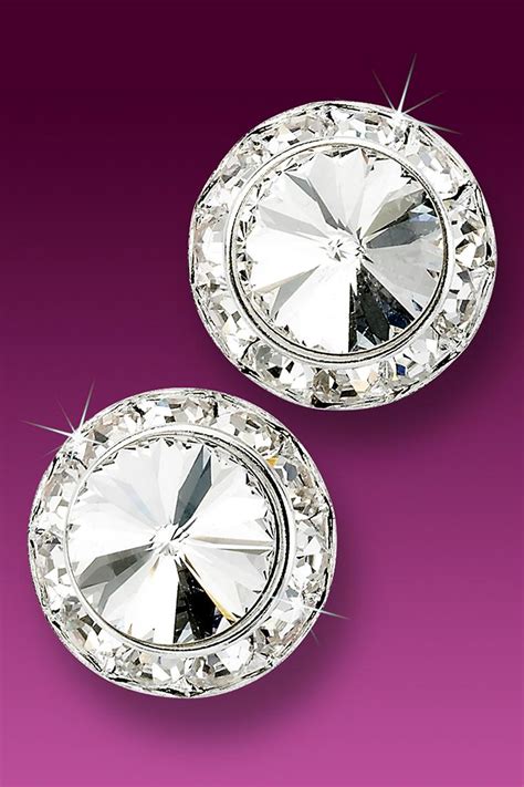 20mm Crystal Rhinestone Dance Earrings Crystal Pierced