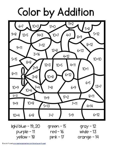 Color By Number First Grade Worksheets Worksheetscity