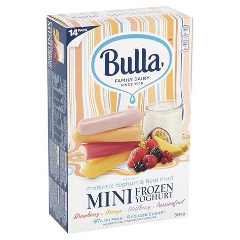Bulla Mini Frozen Yoghurt Stick Pack — Strawberry Mango Passionfruit