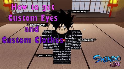 How To Get Custom Eyes And Custom Clothes In Shindo Life Youtube
