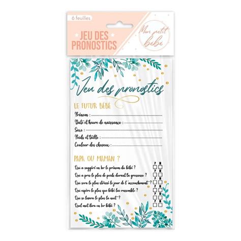 JEU DES PRONOSTICS GENDER REVEAL 6 PAGES Déco de salle sur