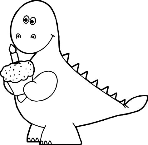 Here are the free dinosaur coloring pages to print that your kid will enjoy coloring. nice Orange Dinosaur Birthday Cupcake Coloring Page ...