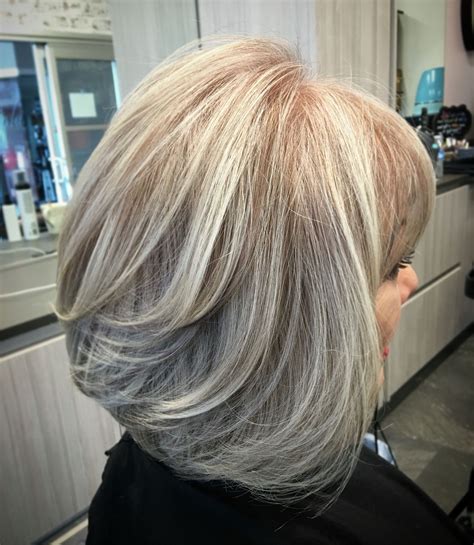 Shadow Root Blonde Hair With Grey Highlights Gray Hair Highlights