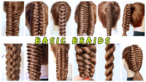 😱 12 Basic Braids From Easy To Intricate 😍 How To Braid For Beginners Youtube