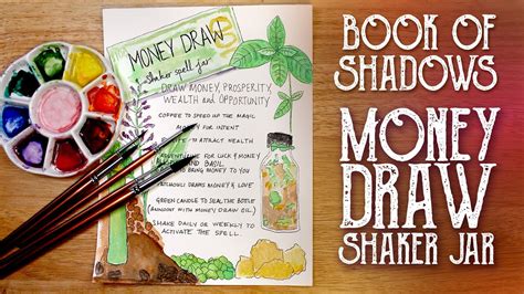 Book Of Shadows Page Money Draw Shaker Jar Spell Jar Recipe Cosmic
