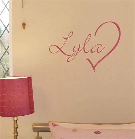 Personalised Name Heart Wall Sticker By Nutmeg Wall