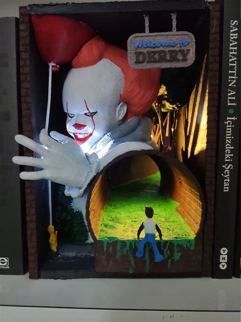 Pennywise Booknook Book Nook Nsert It Stephen King Etsy
