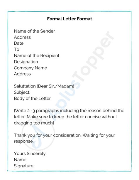 Check spelling or type a new query. Formal Letter | How To Write a Formal Letter? Template ...