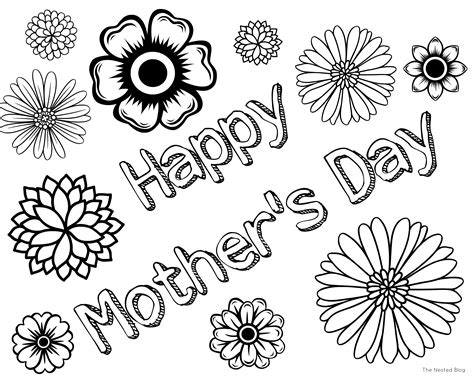 30 Free And Printable Mothers Day Coloring Cards Kitty Baby Love
