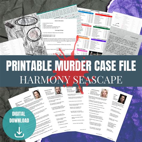Printable Murder Mystery Case File Mystery Printable Mystery Date