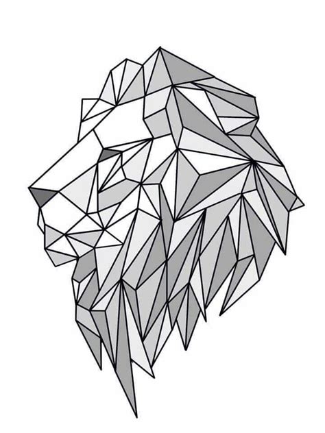 Lion geometric create by june pur | Geometric drawing, Geometric lion, Geometric drawings