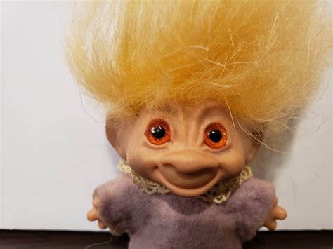 Vintage Troll Doll 1960s 60s Troll Peach Hair Orange Eyes Etsy