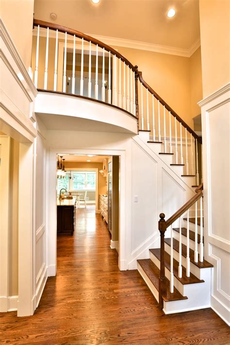 Open Stairs With Custom Wood Paneling Traditional Staircase New