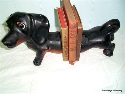 Vintage Dachshund Bookends Eclectic Decor Dog Bookends Etsy