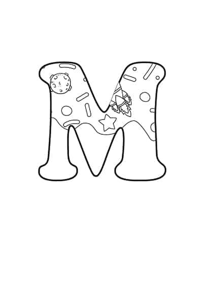 Printable Bubble Letters Outer Space Letter M Freebie Finding Mom