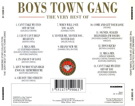Carátula Trasera De Boys Town Gang The Very Best Of Boys Town Gang