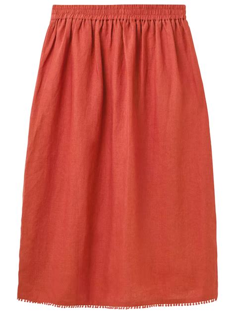 White Stuff Linen Portia Skirt Red