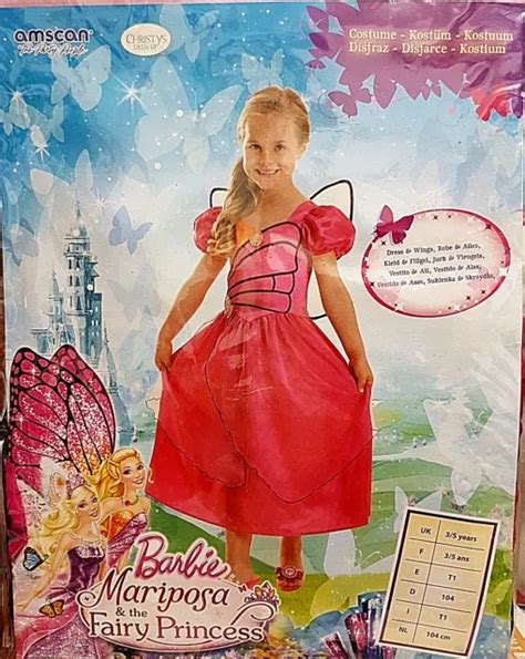 Barbie Mariposa And Fairy Princess Robe Costume Carnaval 3 5 Âge 104cm