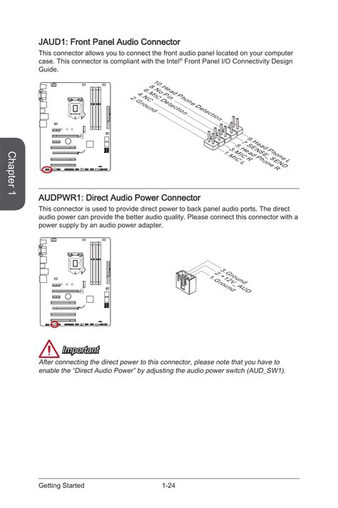 Audpwr1 Direct Audio Power Connector Jaud1 Msi H97 Gaming 3 Manual