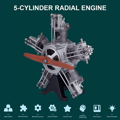 5 Cylinder Radial Engine Model Kit Full Metal Radial Engine Model Kit