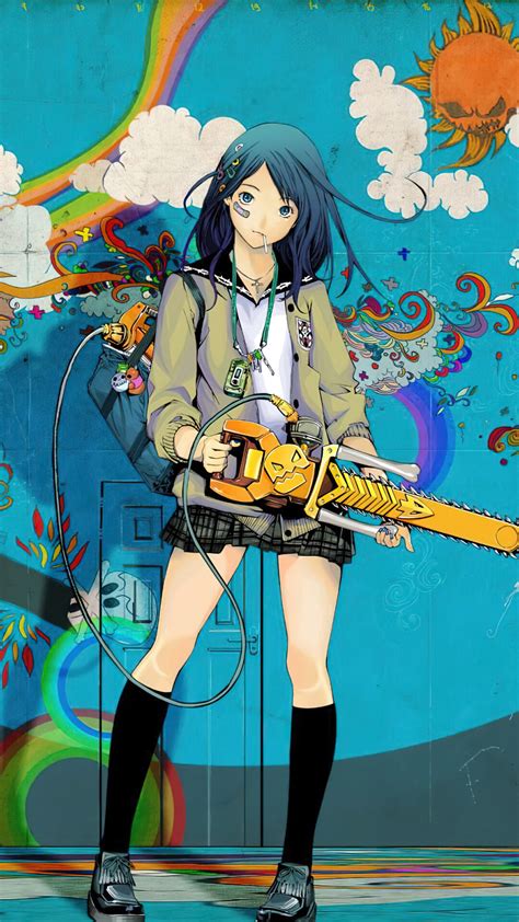 Anime Girl Student Grafitti 4k 2320f Wallpaper Pc Desktop