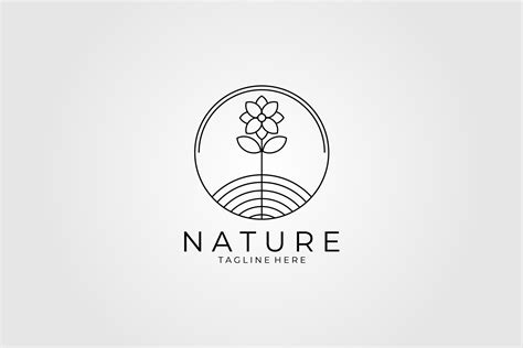 Nature Logo Design Line Art Logo Design Graphic By Prasthf · Creative