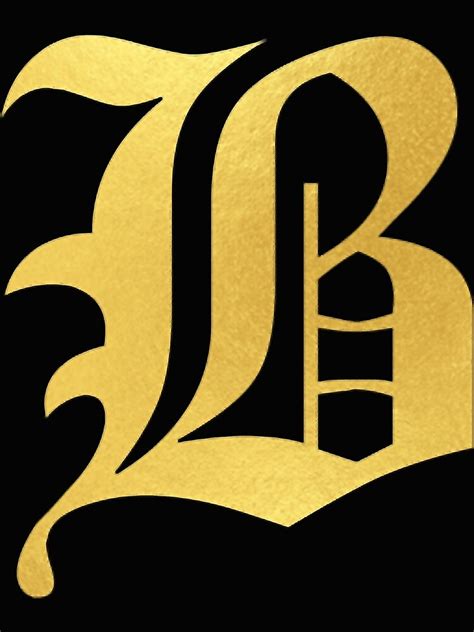 B Faux Gold Old English Letter B Poster For Sale By
