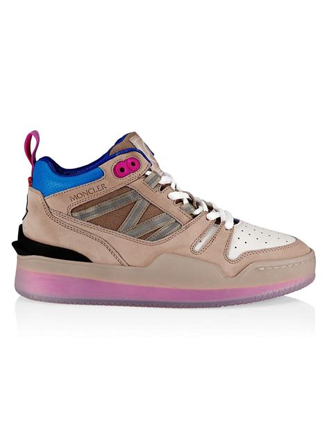 Moncler Pivot Leather High Top Sneakers In Pink Lyst