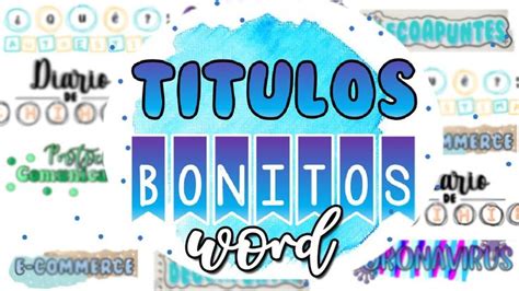 Titulos Bonitos En Word Parte 2 Libreta De Apuntes Titulos Bonitos