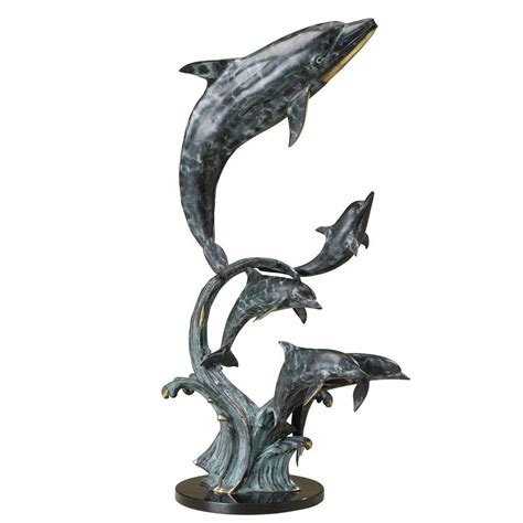 Spi Home Majestic Dolphin Quintet Statue Dolphins Statue Bronze