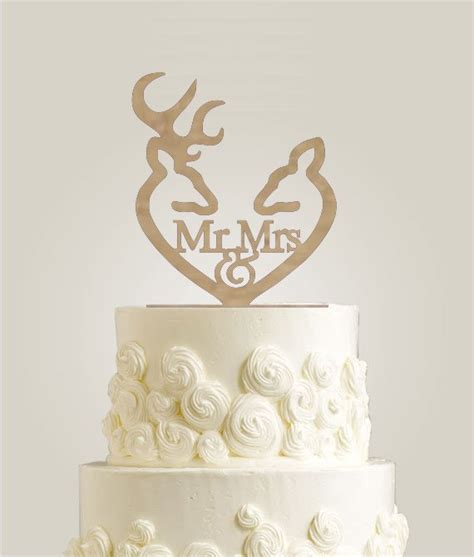 Deer Wedding Cake Topper Rustic Cake Topper Mr And Mrs Wedding Cake