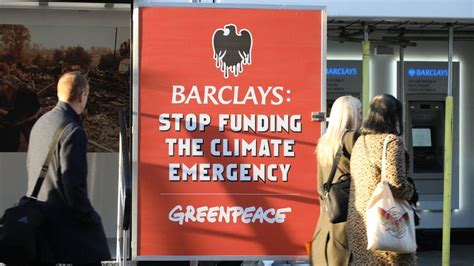 Climate Change Greenpeace Stops Barclays From Opening Branches Bbc News