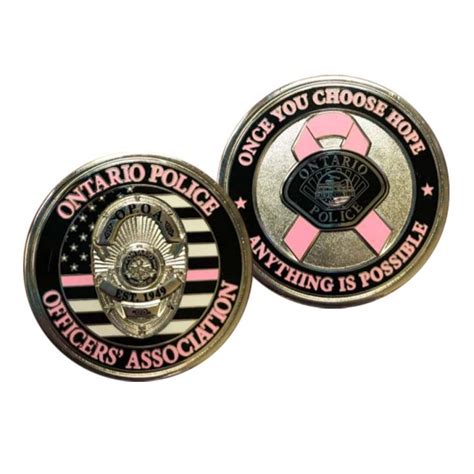 Pink Ribbon Challenge Coin Ontario Police Officers Association