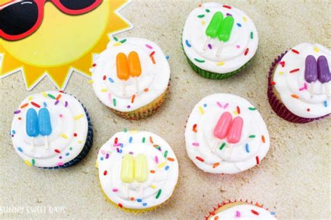 Mini Popsicle Cupcakes Summer Cupcakes Summer Cupcake Recipes Beach
