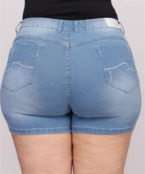 Shorts Jeans Plus Size Feminino Allmaria Azul